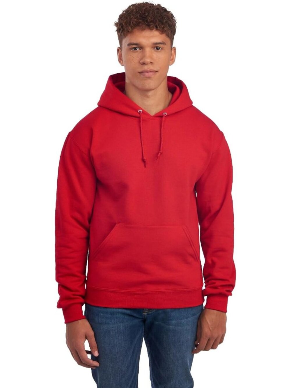 Jerzees Men's True Red Long Sleeve Nublend Pullover Sweatshirts Hoodies